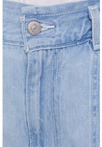 Levi's® - Levi's Szorty jeansowe A0973.0001 damskie gładkie high waist. Okazja: na spotkanie biznesowe, na co dzień. Stan: podwyższony. Kolor: niebieski. Materiał: jeans. Wzór: gładki. Styl: biznesowy, casual #4