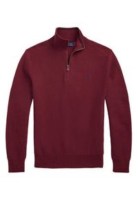 Polo Ralph Lauren Sweter 710932304525 Bordowy Regular Fit. Typ kołnierza: polo. Kolor: czerwony. Materiał: bawełna #4