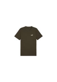 Koszulka z małym logo Puma N° 1 Essentials. Kolor: zielony. Materiał: bawełna. Wzór: haft. Sport: fitness