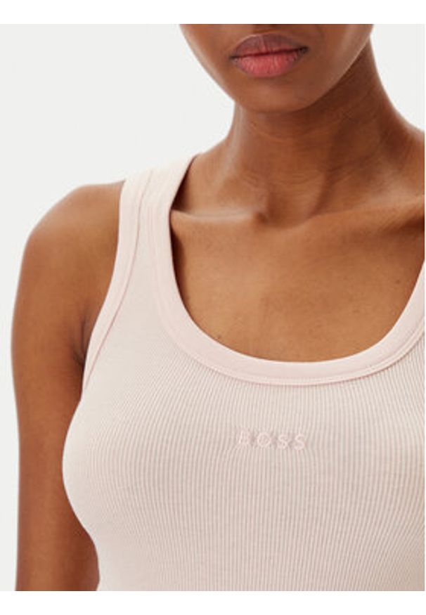 BOSS Top C_Ematite 50504245 Różowy Slim Fit. Kolor: różowy. Materiał: bawełna