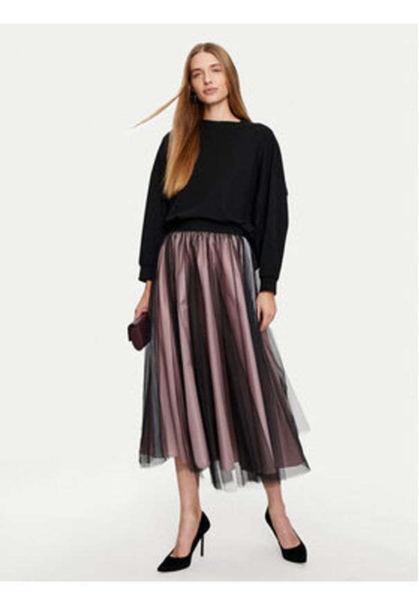 Imperial Bluza FG94IHZ Czarny Loose Fit. Kolor: czarny. Materiał: wiskoza, syntetyk