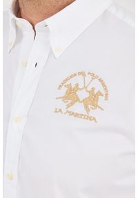 La Martina - LA MARTINA Biała męska koszula Poplin Stretch, Rozmiar M. Kolor: biały #3