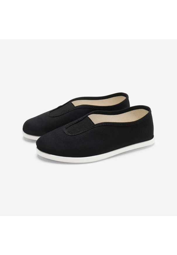 DOMYOS - Buty do gimnastyki dla dzieci Domyos. Kolor: czarny. Materiał: bawełna. Styl: sportowy
