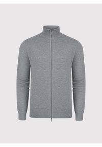 Pako Lorente - PAKO LORENTE - Szary rozpinany sweter męski. Okazja: na co dzień. Kolor: szary, beżowy, niebieski. Materiał: poliamid, wiskoza. Wzór: gładki. Sezon: jesień. Styl: casual #3
