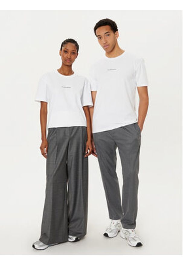Filling Pieces T-Shirt Unisex 7443400 Biały Slim Fit. Kolor: biały. Materiał: bawełna