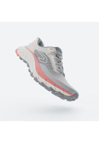 KIPRUN - Buty do biegania w terenie damskie Kiprun MT Cushion 2. Kolor: czerwony, różowy, szary, wielokolorowy, biały. Materiał: kauczuk, materiał. Szerokość cholewki: normalna. Sport: bieganie