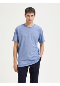 Selected Homme T-Shirt 16087843 Błękitny Regular Fit. Kolor: niebieski