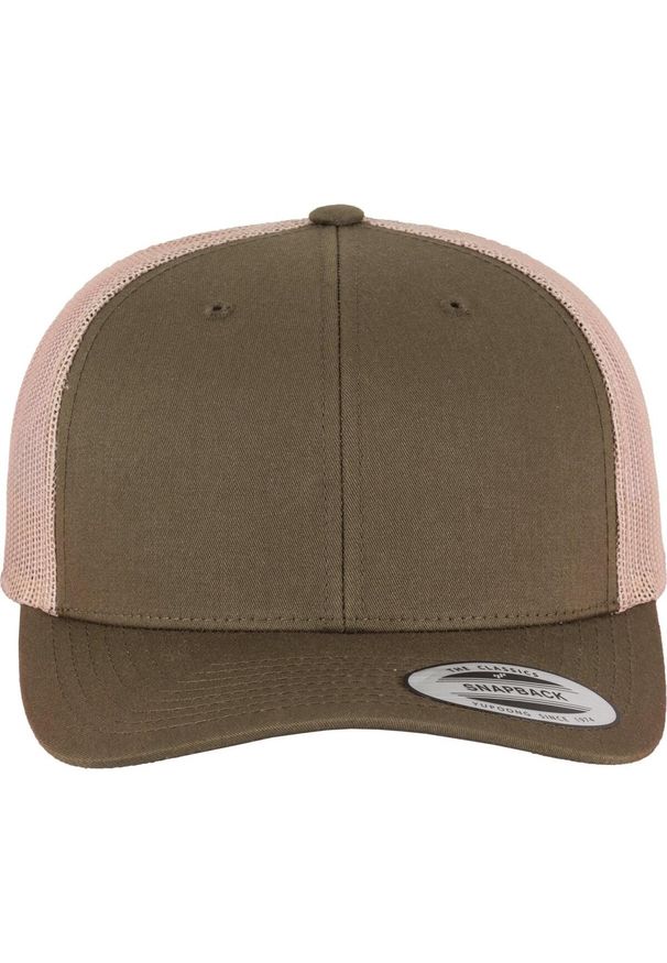 FLEXFIT - Dwukolorowa Czapka Trucker Retro. Kolor: zielony. Styl: retro