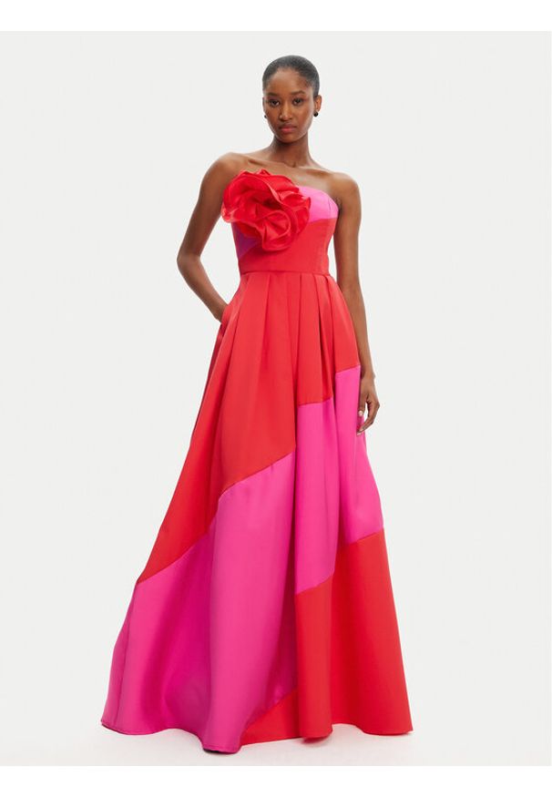 Babylon Sukienka wieczorowa S00873 Czerwony Regular Fit. Kolor: czerwony. Materiał: syntetyk. Styl: wizytowy