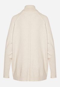 Born2be - Beżowy Klasyczny Golf z Dodatkiem Kaszmiru Zoirmosa. Okazja: do pracy, na co dzień, na spotkanie biznesowe. Typ kołnierza: golf. Kolor: beżowy. Materiał: kaszmir. Długość rękawa: długi rękaw. Długość: długie. Styl: klasyczny #3