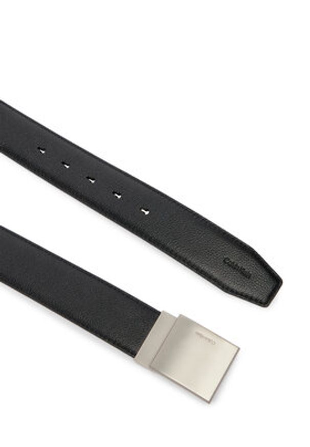 Calvin Klein Pasek Dress Plaque Pebble 35Mm Adj LV04D7080G Czarny. Kolor: czarny. Materiał: skóra