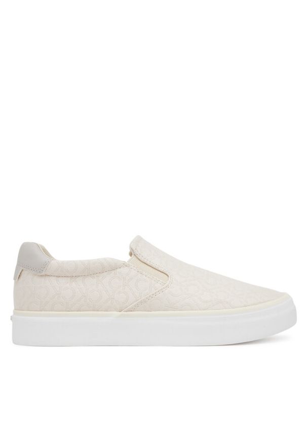 Calvin Klein Tenisówki Vulc Slip On - Jacq HW0HW02411 Écru. Zapięcie: bez zapięcia. Materiał: skóra