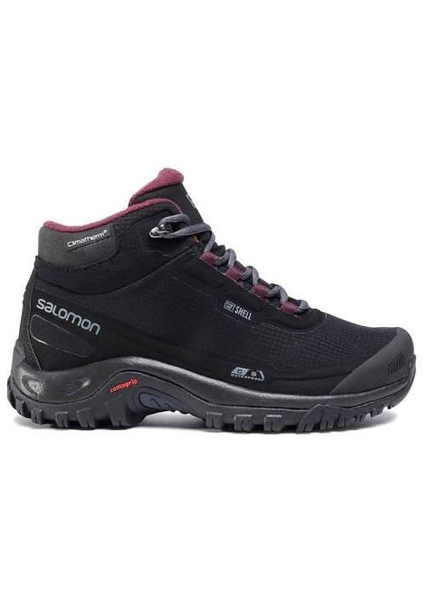 salomon - Buty trekkingowe damskie Salomon Shelter CS WP. Zapięcie: sznurówki. Kolor: czarny. Materiał: guma, materiał, tkanina, syntetyk. Szerokość cholewki: normalna