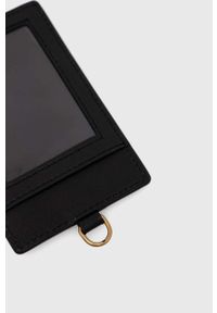 Pinko etui na karty skórzane kolor czarny. Kolor: czarny. Materiał: skóra #8