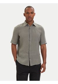 BOSS Koszula 50537382 Szary ciemny Regular Fit. Kolor: szary. Materiał: len #1