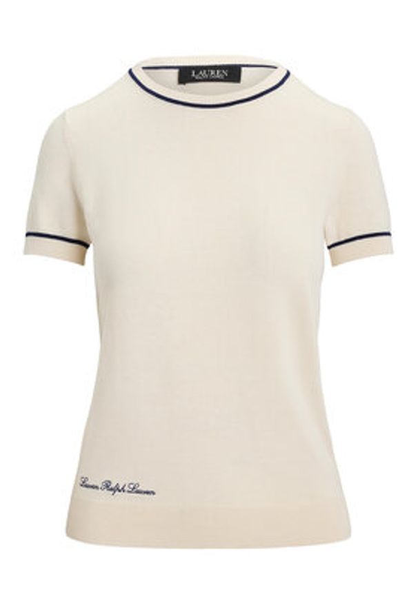 Lauren Ralph Lauren - LAUREN RALPH LAUREN Sweter 200P08788001 Écru Relaxed Fit. Kolor: kremowy. Materiał: bawełna