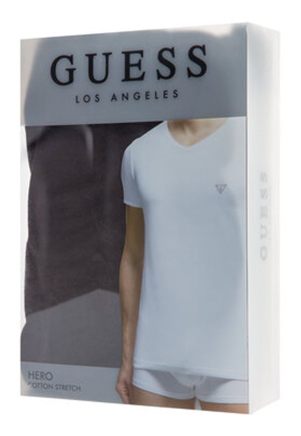 Guess T-Shirt U97M01 JR003 Czarny Slim Fit. Kolor: czarny. Materiał: bawełna