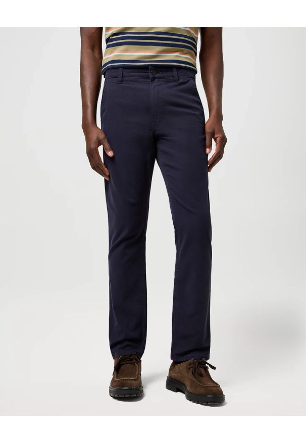 Wrangler - MESKIE SPODNIE WRANGLER REGULAR CHINO DARK NAVY 112371030