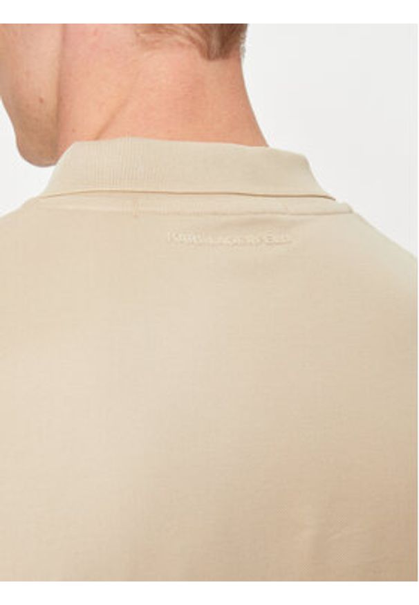 Karl Lagerfeld - KARL LAGERFELD Polo 745028 542232 Beżowy Regular Fit. Typ kołnierza: polo. Kolor: beżowy. Materiał: bawełna