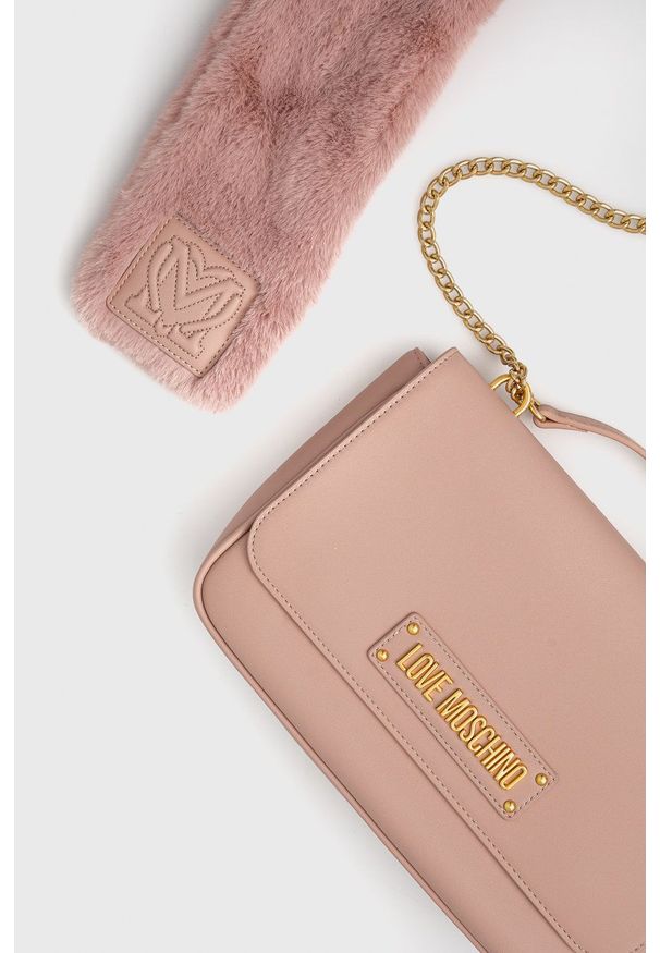 Love Moschino - Torebka. Kolor: różowy. Rodzaj torebki: na ramię