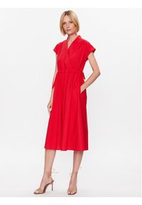 Sukienka codzienna Marella. Okazja: na co dzień. Kolor: czerwony. Materiał: bawełna. Typ sukienki: proste. Styl: casual #1