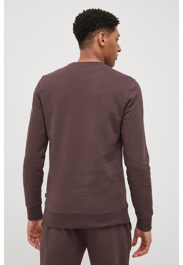 HUF Bluza męska kolor brązowy z nadrukiem. Okazja: na co dzień. Kolor: brązowy. Materiał: dzianina. Wzór: nadruk. Styl: casual