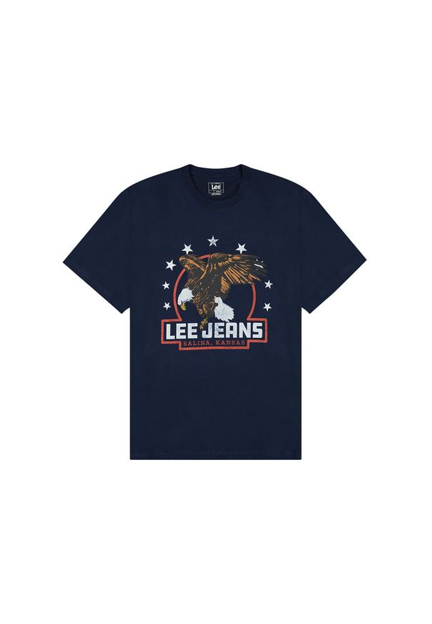 Lee - MESKA KOSZULKA LEE ESSENTIAL GRAPHIC TEE RIVET NAVY 112372360