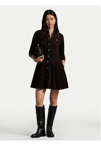 Polo Ralph Lauren Sukienka koszulowa 211972069002 Brązowy Regular Fit. Typ kołnierza: polo. Kolor: brązowy. Materiał: bawełna. Typ sukienki: koszulowe #4