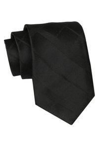 Alties - Klasyczny Krawat Męski - ALTIES - Czarny, Faktura. Kolor: czarny. Materiał: tkanina. Styl: klasyczny #1