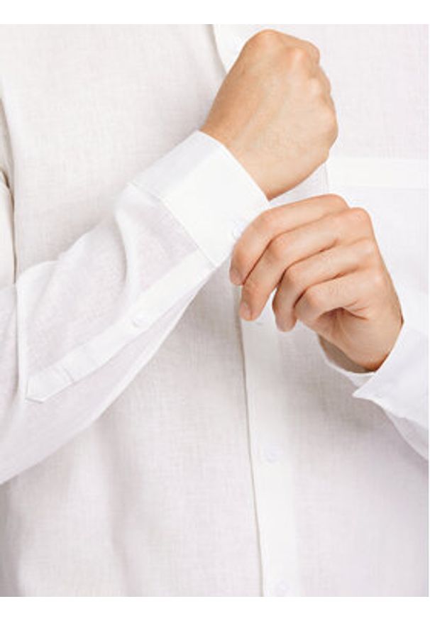 Lindbergh Koszula 30-203344A Biały Slim Fit. Kolor: biały. Materiał: bawełna