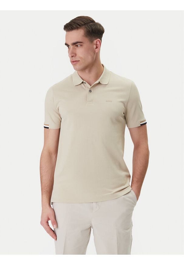 BOSS Polo Parlay 147 50467113 Beżowy Regular Fit. Typ kołnierza: polo. Kolor: beżowy. Materiał: bawełna