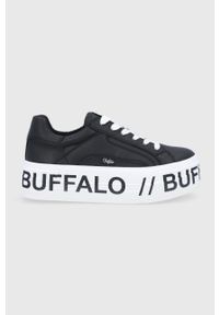 Buffalo Buty kolor czarny na platformie. Nosek buta: okrągły. Zapięcie: sznurówki. Kolor: czarny. Materiał: guma. Obcas: na platformie #1