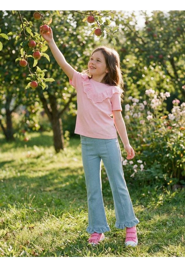 Sinsay - Legginsy flare z efektem sprania - niebieski. Kolor: niebieski