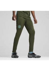 Puma - Męskie spodnie treningowe Manchester City PUMA Myrtle Bold Blue Green. Kolor: zielony, niebieski, wielokolorowy. Materiał: dresówka. Sport: piłka nożna