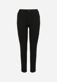 Born2be - Czarne Spodnie o Kroju Skinny z Regularnym Stanem Mendria. Okazja: na co dzień. Kolor: czarny. Styl: klasyczny, casual, elegancki