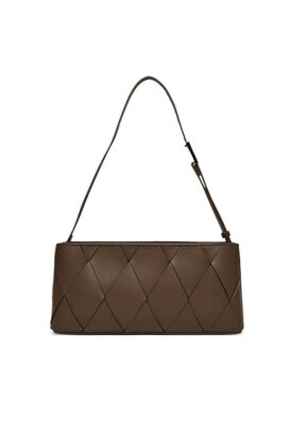Calvin Klein Torebka Ck Woven Elongated Shoulder Bag K60K612992 Brązowy. Kolor: brązowy. Materiał: skórzane
