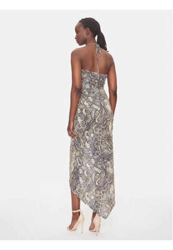 Just Cavalli Sukienka koktajlowa 78PAO932 Beżowy Slim Fit. Kolor: beżowy. Materiał: syntetyk. Styl: wizytowy