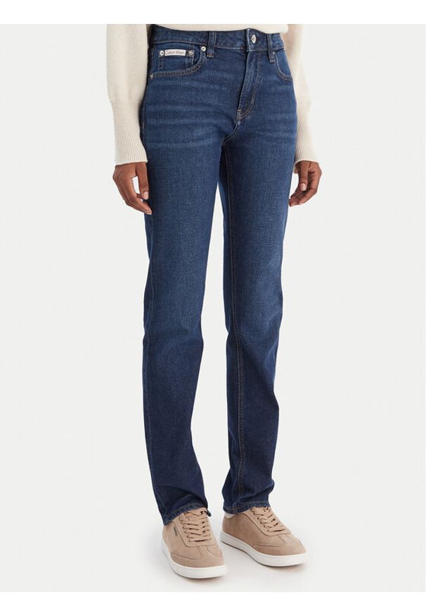 Calvin Klein Jeans Jeansy Mid Rise Slim Blue Orbit LV047C778G Niebieski Slim Fit. Kolor: niebieski