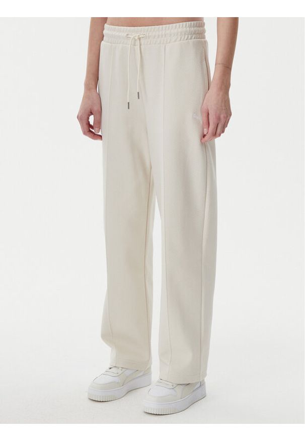 Puma Spodnie dresowe Ess 629774 Beżowy Straight Fit. Kolor: beżowy. Materiał: syntetyk, bawełna