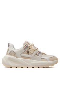 TOMMY HILFIGER - Tommy Hilfiger Sneakersy Fashion Chunky Runner Stripes FW0FW07674 Beżowy. Kolor: beżowy
