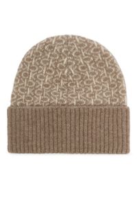 Calvin Klein Czapka Monogram Fold K60K612595 Beżowy. Kolor: beżowy. Materiał: wełna #1
