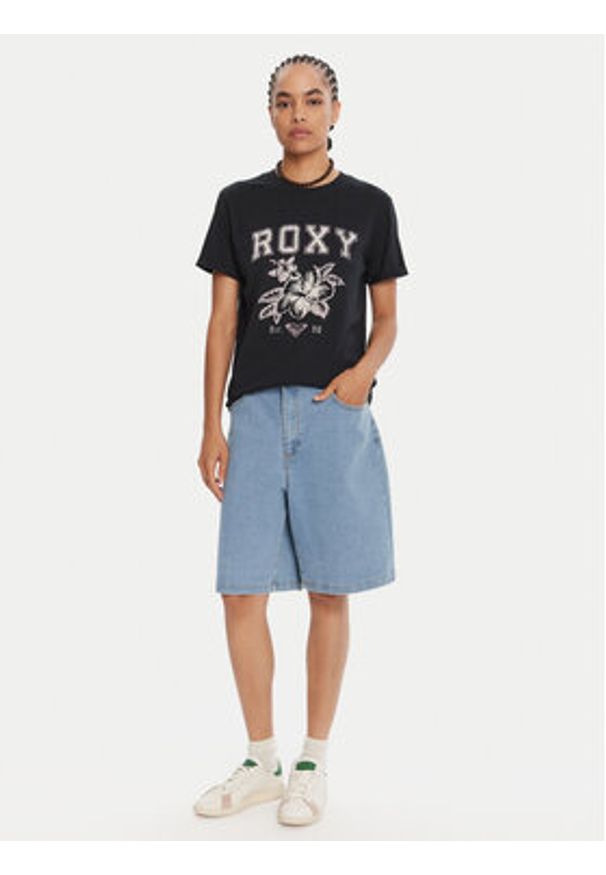 Roxy T-Shirt Oceanregular Poster ERJZT06017 Granatowy Regular Fit. Kolor: niebieski. Materiał: bawełna