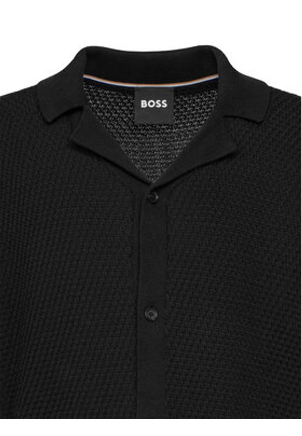 BOSS Kardigan C-Iconico 50543163 Czarny Regular Fit. Kolor: czarny. Materiał: bawełna