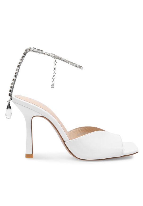 Eva Minge Sandały STEPHANIE-V1051L-01 Biały. Kolor: biały. Materiał: skóra, lakier