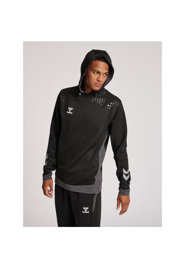 Bluza do piłki ręcznej męska Hummel hml LEAD poly z kapturem. Typ kołnierza: kaptur. Kolor: czarny. Materiał: materiał. Sport: taniec, fitness, joga i pilates