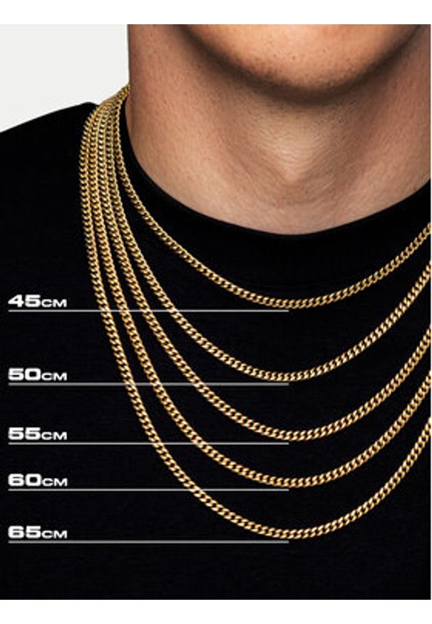 ICED STUFF Łańcuszek Miami Cuban Link Złoty. Materiał: metalowe. Kolor: złoty