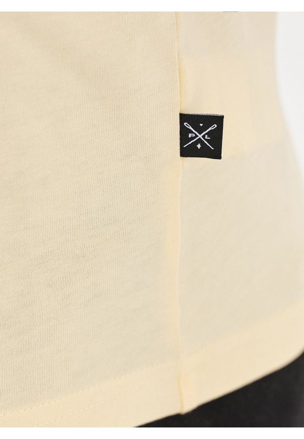 Pako Lorente - PAKO LORENTE – Bawełniany żółty t-shirt. Okazja: na co dzień. Kolor: niebieski, żółty. Materiał: bawełna. Styl: casual
