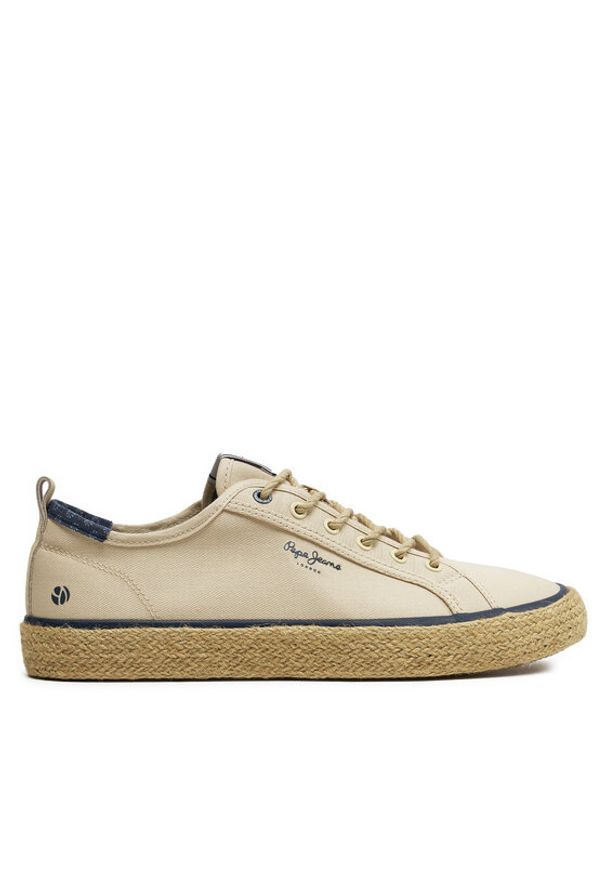 Pepe Jeans Espadryle Port Basic PMS10324 Beżowy. Kolor: beżowy. Materiał: materiał