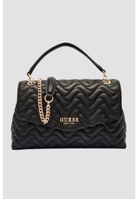 Guess - GUESS Czarna damska torebka Melisandra. Kolor: czarny. Materiał: skórzane