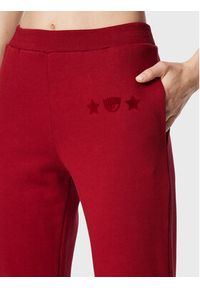 Chiara Ferragni Spodnie dresowe 73CBAT04 Bordowy Relaxed Fit. Kolor: czerwony. Materiał: bawełna #5